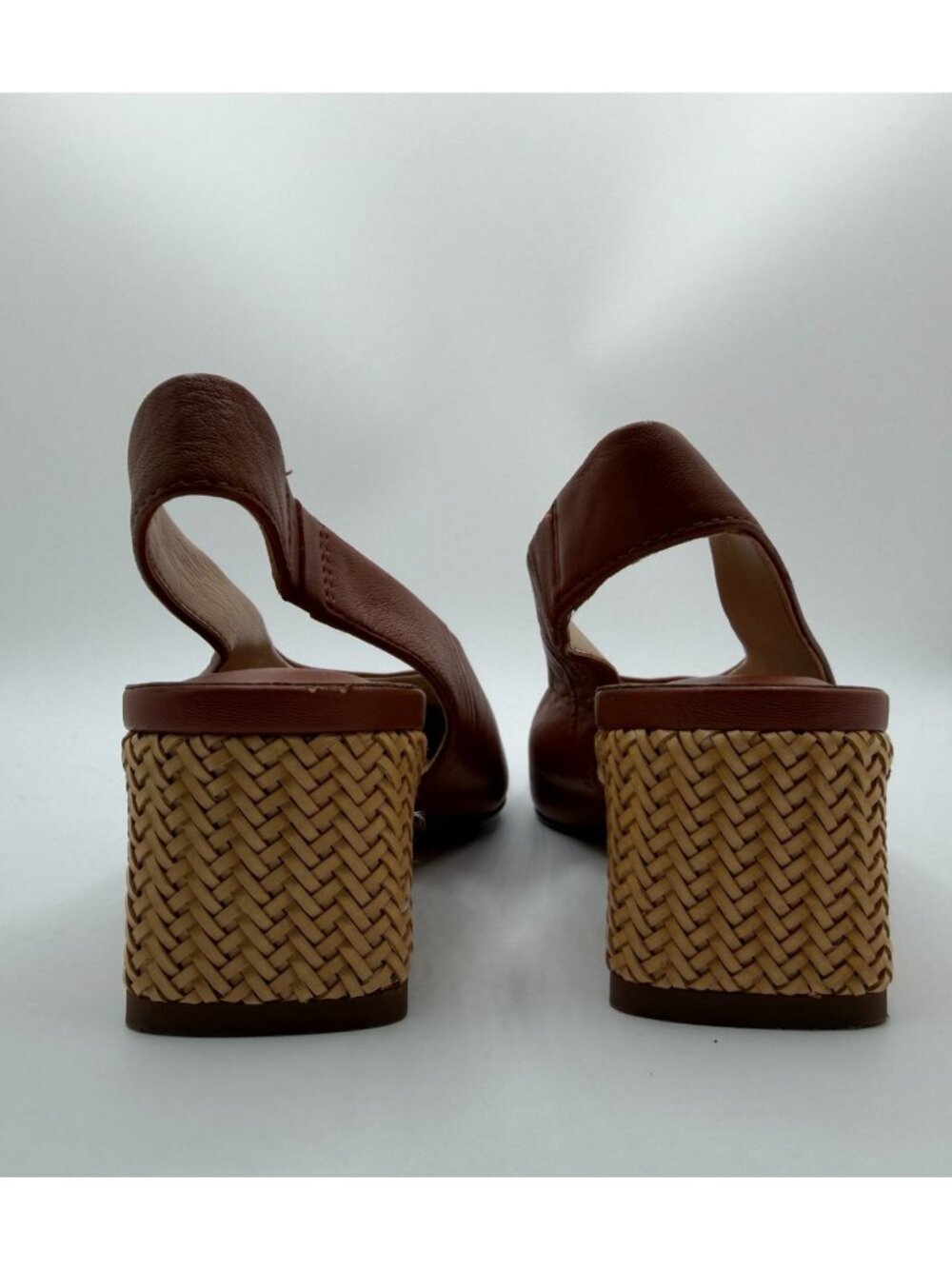 Franco Sarto Jonia Low Heel Brown Leather Slingback Pump Women Size 6.5M Career - Picture 10 of 16